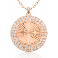 Pazarcan Gümüş Yuvarlak Fırfır Bayan Kolye