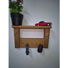 MRM WOOD MARMARASAUNA MRM WOOD  Dekoratif Ahşap Anahtarlık Duvar Askısı Raflı