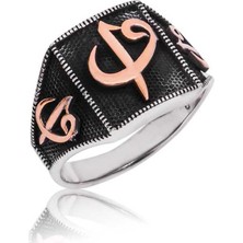 Pazarcan Gümüş Elif Vav Erkek Yüzük