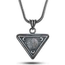 Pazarcan Gümüş Osmanlı Tuğrası Hilal Cevşen Kolye