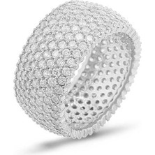 Pazarcan Gümüş 7 Sıra Tamtur Bayan Alyans Yüzük