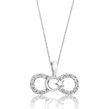 Pazarcan Gümüş Sonsuzluk Ay Yıldız Bayan Kolye