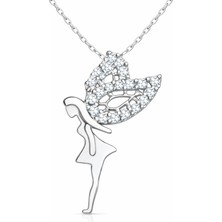 Pazarcan Gümüş Peri Kızı Kadın Kolye