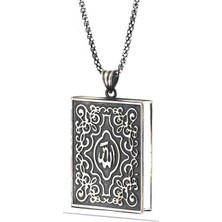 Pazarcan Gümüş Içi Açılabilen Allah Yazılı Muskalık Kolye