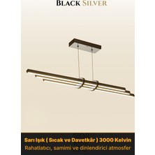 Enzo Light Cosmo Silver 4000K Lineer LED Sarkıt Avize – Kumandalı Dim Edilebilir – Aşağı Işık