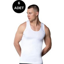 Gümüş 3001 Erkek Klasik Penye Atlet 6'lı Paket-Beyaz