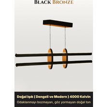 Enzo Light Halo Bronz 4000K Lineer LED Sarkıt Avize – Kumandalı Dim Edilebilir – Yukarı & Aşağı Işık