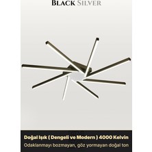 Enzo Light Zenit 8 Silver 6500K LED Tavan Avize – Kumandalı Dim Edilebilir – Aşağı Işık