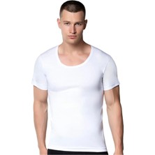 6'lı Erkek Bisiklet-Açık Yaka Penye Fanila-Gümüş 3003