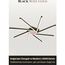 Enzo Light Zenit 8 Rose Gold 4000K LED Tavan Avize – Kumandalı Dim Edilebilir – Aşağı Işık