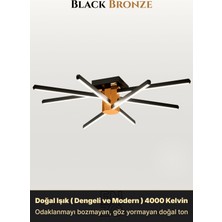 Enzo Light Nova 8 Bronz 6500K LED Tavan Avize – Kumandalı Dim Edilebilir – Aşağı Işık