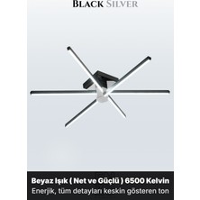 Enzo Light Nova 6 Silver  LED Tavan Avize – Kumandalı Dim Edilebilir – Aşağı Işık
