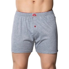 3'lü Erkek Havlu Bel Rahat Kesim Pamuk Boxer-Gümüş 4020