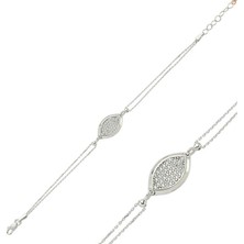 Pazarcan Gümüş Beyaz Taşlı Bayan Bileklik