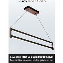 Enzo Light Orion Rose Gold  Lineer LED Sarkıt Avize – Kumandalı Dim Edilebilir – Aşağı Işık
