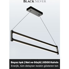 Enzo Light Orion Silver 3000K Lineer LED Sarkıt Avize – Kumandalı Dim Edilebilir – Aşağı Işık