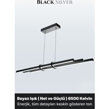 Enzo Light Cosmo Silver  Lineer LED Sarkıt Avize – Kumandalı Dim Edilebilir – Yukarı & Aşağı Işık