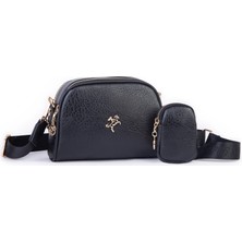Nas Bag Kadın Mini Cüzdanlı Omuz ve Çapraz Çanta Siyah Victoria