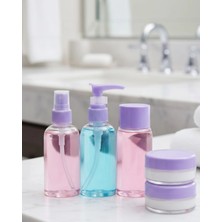 Cansa Taşınabilir 5’li Seyahat Banyo Seti Şeffaf Kozmetik Kapları