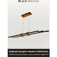 Enzo Light Cosmo Bronz 6500K Lineer LED Sarkıt Avize – Kumandalı Dim Edilebilir – Yukarı & Aşağı Işık