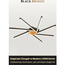 Enzo Light Zenit 8 Bronz Doğal Işık 4000K LED Tavan Avize – Kumandalı Dim Edilebilir – Aşağı Işık