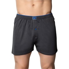 6'lı Erkek Havlu Bel Rahat Kesim Pamuk Boxer-Gümüş 4020