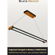 Enzo Light Vega Bronz Lineer LED Sarkıt Avize – Kumandalı Dim Edilebilir – Aşağı Işık