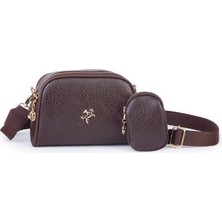Nas Bag Kadın Mini Cüzdanlı Omuz ve Çapraz Çanta Kahve Victoria