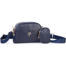 Nas Bag Kadın Mini Cüzdanlı Omuz ve Çapraz Çanta Lacivert Victoria