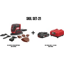 Skil Skıl Set-21 (Skıl Compact 3720CD Akülü Üçgen Multi Zımpara+Skıl 3136AA 2,0AH Li + 2.4A Şarj Cihazı Promo)