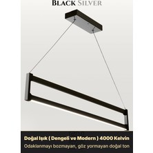 Enzo Light Orion Silver 4000K Lineer LED Sarkıt Avize – Kumandalı Dim Edilebilir – Yukarı & Aşağı Işık