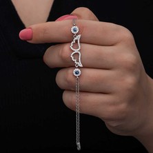 Pazarcan Gümüş Nazarlı Melek Kanadı Kadın Bileklik