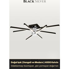 Enzo Light Nova 8 Silver  LED Tavan Avize – Kumandalı Dim Edilebilir – Aşağı Işık