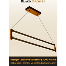 Enzo Light Orion Bronz 4000K Lineer LED Sarkıt Avize – Kumandalı Dim Edilebilir – Aşağı Işık