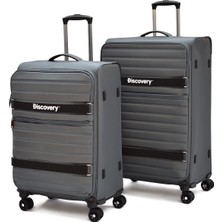 Discovery 2’li Valiz Seti Orta + Büyük Boy Kumaş Körüklü Ultra Hafif Sessiz 8 Tekerlek Geniş Hacim DSC720