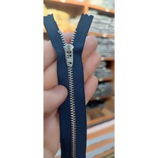 enSarüx Sağlam Kot Fermuarı 18 cm 1 Adet Lacivert Gümüş Dişli Tip 4 Metal Dipli