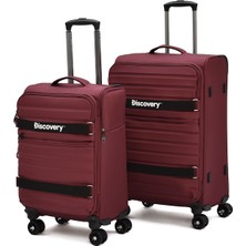 Discovery 2’li Valiz Seti Kabin + Orta Boy Kumaş Körüklü Ultra Hafif Sessiz 8 Tekerlek Geniş Hacim DSC720