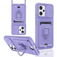 SHC4200 Po X5 5g Kılıf Zuma Kartvizitli Yüzüklü - Lila