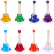 Temel Renkli Basmalı Nota El Zili Seti 8li 15 cm