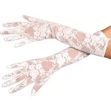 Nuveden Ieg™ Beyaz Renk Orta Boy Dantelli Eldiven