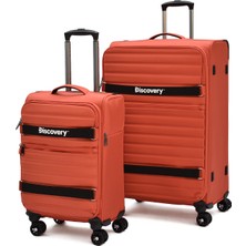 Discovery 2’li Valiz Seti Kabin + Büyük Boy Kumaş Körüklü Ultra Hafif Sessiz 8 Tekerlek Geniş Hacim DSC720