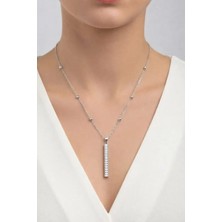 Gümüş Renk Baget Model Top Zincir Çelik Kolye