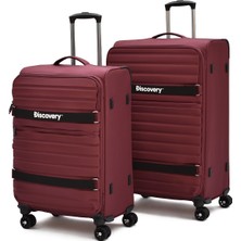 Discovery 2’li Valiz Seti Orta + Büyük Boy Kumaş Körüklü Ultra Hafif Sessiz 8 Tekerlek Geniş Hacim DSC720
