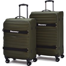 Discovery 2’li Valiz Seti Orta + Büyük Boy Kumaş Körüklü Ultra Hafif Sessiz 8 Tekerlek Geniş Hacim DSC720