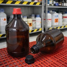 Labor Medikal Amber Cam Reaktif Şişesi 2500 ml – Uv Korumalı Kimyasal Saklama Şişesi Geri Dönüşüm 5 Adet