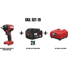 Skil Skıl Set-19 ( Skıl Powertools 3241CA Akülü 1/2\" Darbeli Somun Sıkma+2xskıl 3104AA 4,ah Li Batarya Promo+Skıl 3122AA 2,4 A Şarj Cihazı)