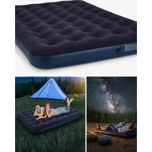 Cansa Konforlu Çift Kişilik Şişme Yatak Flokeli Yüzey Dayanıklı Gövde