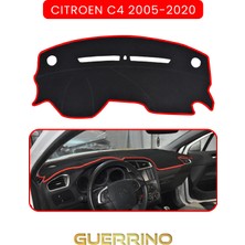 Guerrino Cıtroen C4 2005-2020TORPİDO Koruma Halısı Kırmızı Kenar
