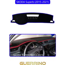 Guerrino Skoda Superb (2015-2021)TORPİDO Koruma Halısı Mavi Kenar