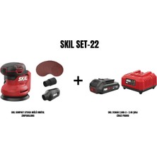 Skil Skıl Set-22 (Skıl Compact 3751CA Akülü Orbital Zımparalama+Skıl 3136AA 2,0AH Li + 2.4A Şarj Cihazı Promo)